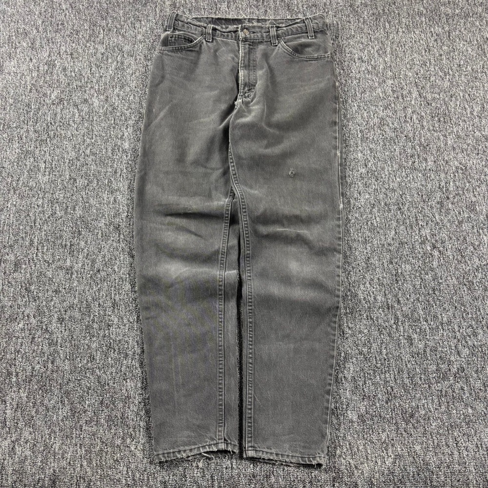 Vintage 90s Made in USA Grunge Levis 550 Relaxed Tapered Jeans Faded Black 32x32